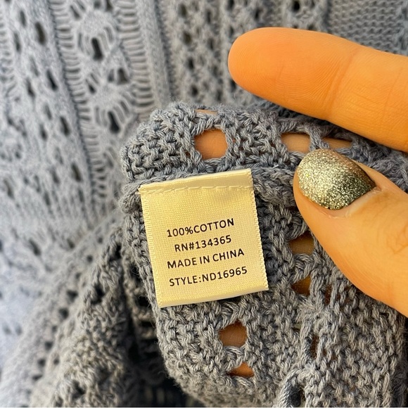 ANDREA JOVINE Periwinkle 3/4 Sleeve Scoop Neck Knit Sweater Size Medium - Picture 7 of 8